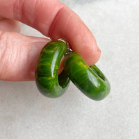 Marbled Plastic Hoop Earrings